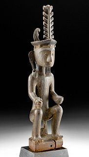 20th C. Sumatra Nias Wood Ancestral Figure, Adu Zatua