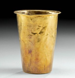 Elegant Chimu Gold Kero (Drinking Vessel)