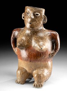 Zacatecas Pottery Seated Nude Female Figural Vessel