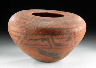 Large Prehistoric Anasazi Wingate Red on Black Jar