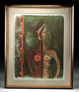 Framed Signed Tamayo Lithograph "Torso de Joven" 1969