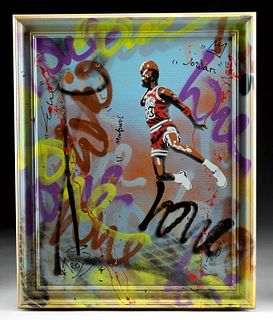 Framed Signed TedyZet Painting - Michael Jordan (2022)