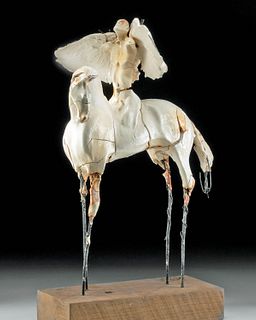 Contemporary Carl Dahl Sculpture - "Winged Equestrian"