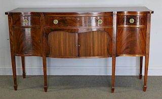 19th Century Mahogany Serpentine Front Inlaid and