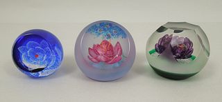 (3) Caithness Faceted Art Glass Paperweights.