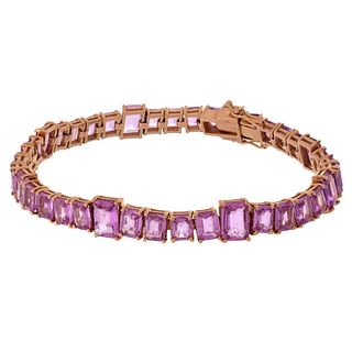 Pink Sapphire and 18K Bracelet