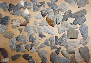 Vermont prehistoric lithic artifacts, arrowheads, points- some damaged- approximately 180 pcs