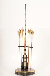 Asian Bow and Arrow w Display Stand