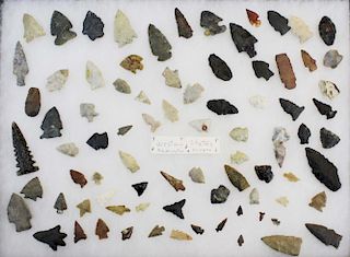Western States prehistoric lithic artifacts, arrowheads, points- approximately 80 pcs, length .25”-