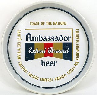 1961 Ambassador Beer 13 inch tray Newark, New Jersey