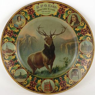 1907 B. P. O. Elks Grand Lodge Reunion Philadelphia Vienna Art Plate , 
