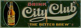 1925 City Club Brew Tin Sign Saint Paul, Minnesota
