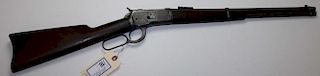 Winchester Model 1892 in 44 WCF. 19½" dbl. Saddle ring. SN 302076. Good condition, no bluing remag.