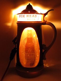 1953 Fox Head "400" Beer Stein Light Waukesha, Wisconsin