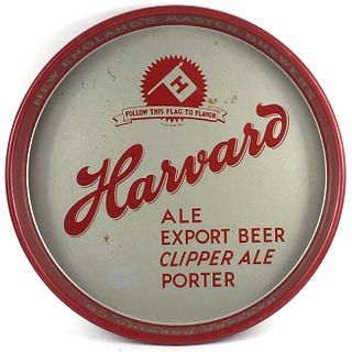1937 Harvard Beer/Ale/Clipper Ale (metallic) 13 inch tray Lowell, Massachusetts