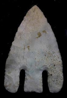 Andice or Calf Creek  basal notched point, Middle Archaic period, probably Texas, (ex Robt E  Breedi