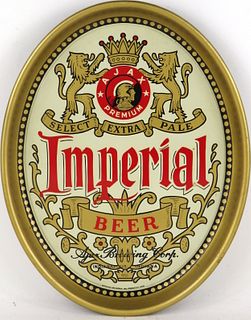 1938 Imperial Beer 16½ x 13½ inch oval tray Indianapolis, Indiana
