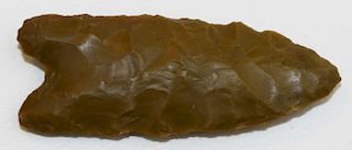 Cochise type Paleo point, yellow jasper, length 1.5”