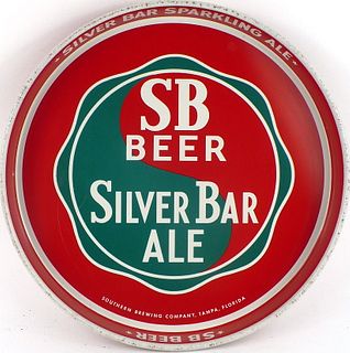 1947 SB Beer - Silver Bar Sparkling Ale 12 inch tray Tampa, Florida