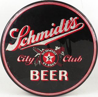 1950 Schmidt's City Club Beer Button Sign Saint Paul, Minnesota