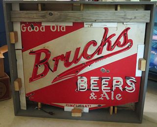 1940 Bruck's Beer Outdoor Neon Sign Cincinnati, Ohio