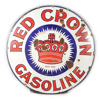 Red Crown Gasoline Sign.