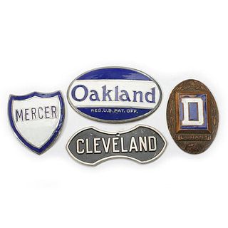 Antique Automobile Badges: Mercer, Oakland, Durant, Cleveland