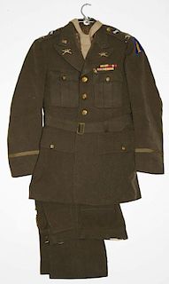 US WWII Col Lincoln F Daniels 305th Regt 77th Inf Div officer's uniform incl hat, jacket, pants, cap