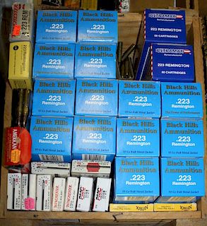 approx 1080 rounds of .223/5.56 ammo Black Hills ammo, Winchester, American, PMC
