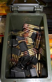 Approximately 350 Rounds of 30-06 Military issue ammo 13 pounds loose ammo, 17 filled stripper clips