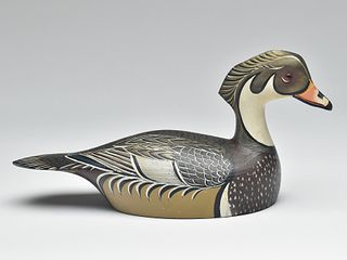 Well executed wood duck drake, Roy Conklin, Alexandria Bay, New York, 2nd quarter 20th century.