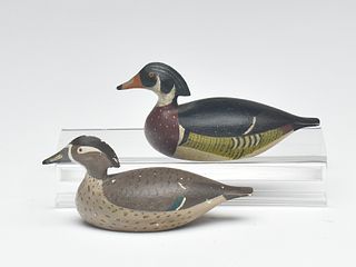 Rare pair of miniature wood ducks, Joseph Lincoln, Accord, Massachusetts.