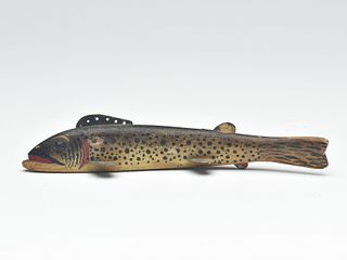 Brook trout, fish decoy, Oscar Peterson, Cadillac, Michigan, 2nd quarter 20th century.
