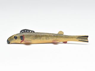 Sucker fish decoy, Oscar Peterson, Cadillac, Michigan, 2nd - 3rd quarter 20th century.