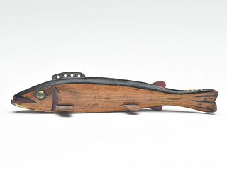 Fish decoy, Oscar Peterson, Cadillac, Michigan, 2nd - 3rd quarter 20th century.