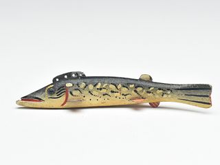 Northern pike fish decoy, Oscar Peterson, Cadillac, Michigan, 2nd quarter 20th century.