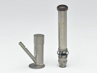 Two barrel type snipe whistles, last quarter 19th century.