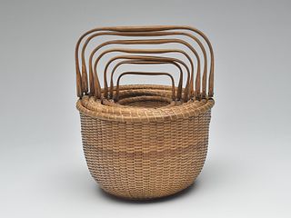 Very rare set of nesting Nantucket baskets, Nantucket Island, Massachusetts, last quarter 19th century.