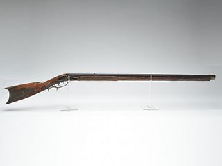 18th century militia, tiger maple Kentucky long rifle.