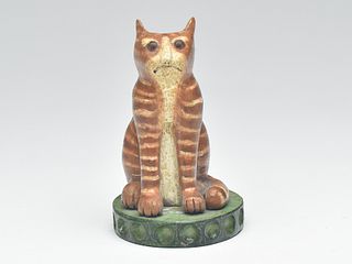 Miniature Cheshire cat on a mounted base, Frank Finney, Cape Charles, Virginia.