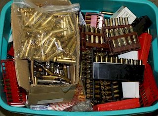 Large lot of mixed rifle and pistol brass, 45-70, 30-06, many others as found thousands of empty she