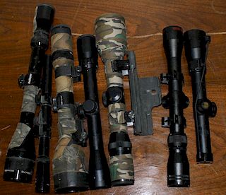 seven scopes by various makers, Nikon, Simmons , Bushnell, Redhead etc