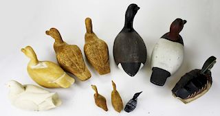 decorative wooden duck decoys, including unfinished examples
