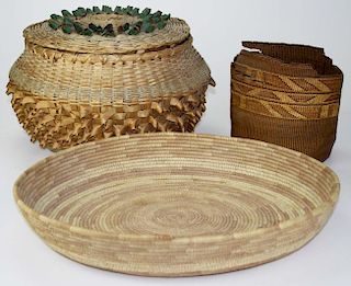 3 Native American baskets- some damage