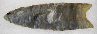 Paleo Indian Clovis point from Ross County, Ohio, length 3”