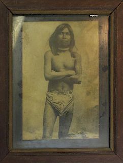 6"x8½" full length photo of Native America attributed to Laton Alton Huffman (Montana 1854-1931).