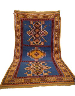 Mid-Century Vintage  Berber wool Rug