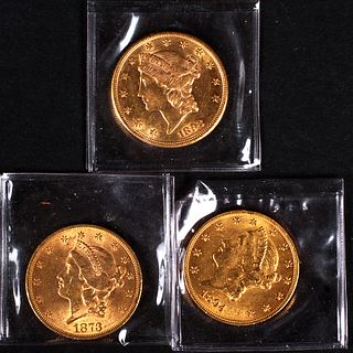 Three 20 dollar gold Liberty Pieces