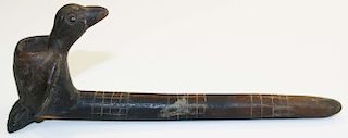 19th c North American Indian terra cotta bird effigy pipe, length 7”