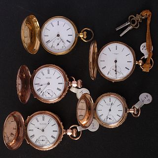 Group of 5 14kt Pocket Watches